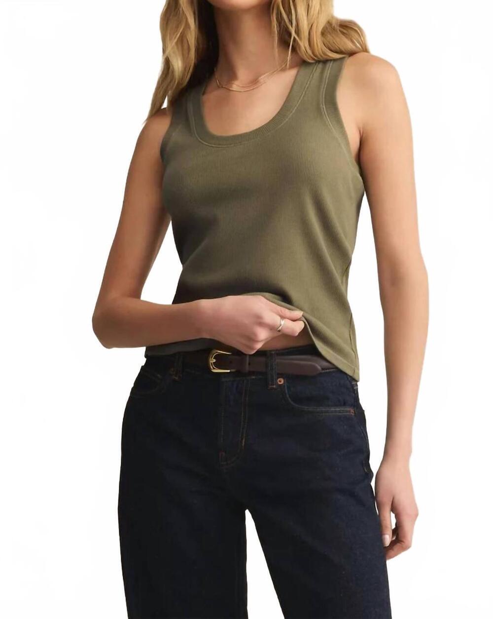 NEW Z SUPPLY sirena rib tank top in fern